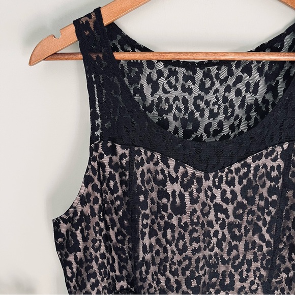 Lane Bryant Sleeveless Cheetah Print Lace Dress Approx Size 16 - Picture 5 of 6